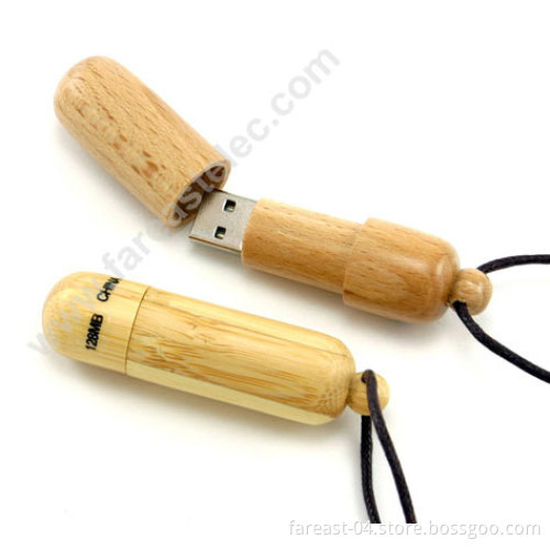 Necklace Wooden Gift USB Pen Drive 512GB 256GB 128GB 64GB 32GB 16GB 8GB 128MB (UW15)